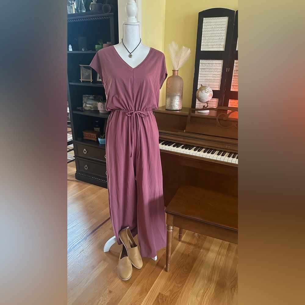 Athleta Willow Jumpsuit | Wide Leg | Mauve | Size S